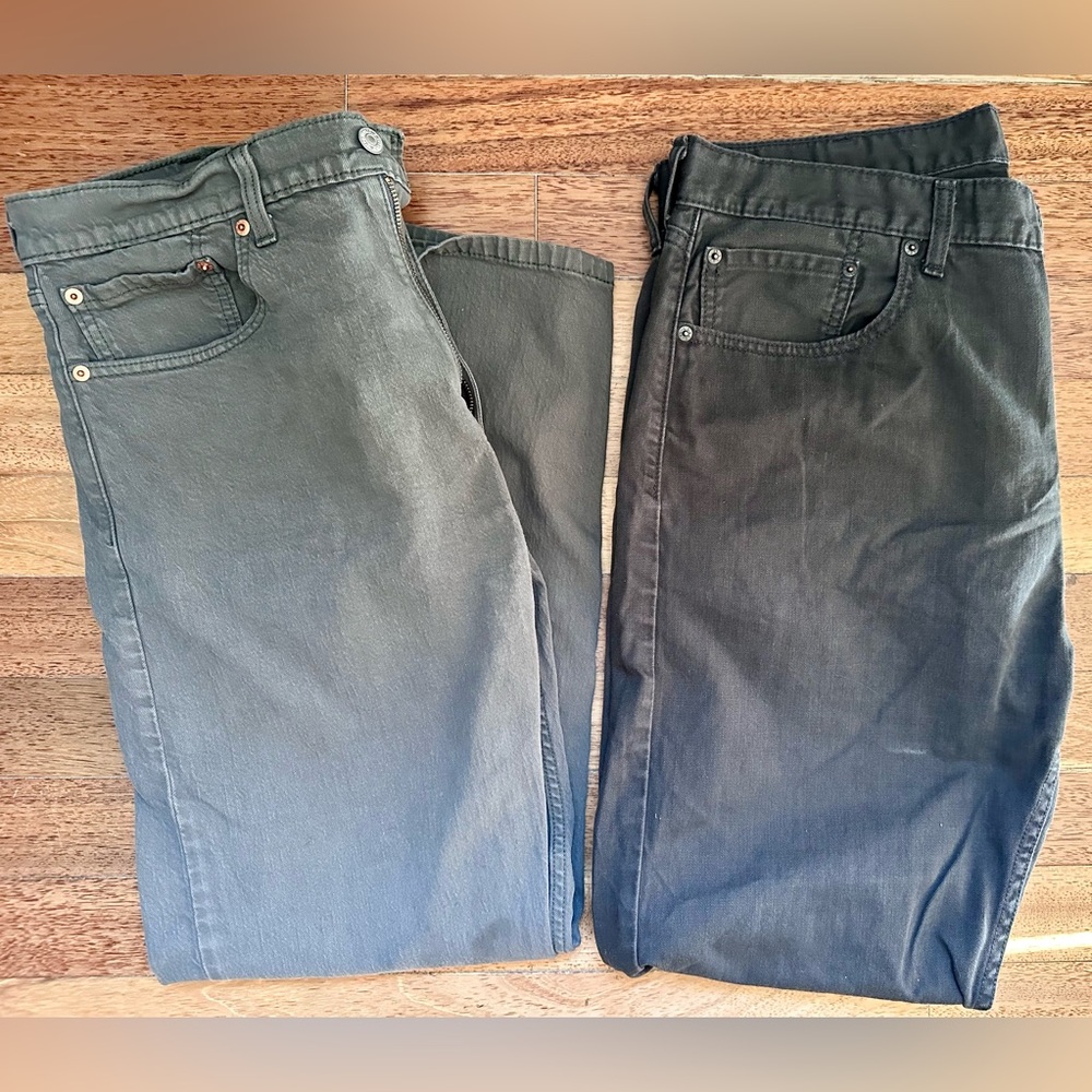 Lot Of 2 Levi's 505 Regular‎ Fit Straight Mens 38x30 Denim Jeans Grey - Picture 4 of 5